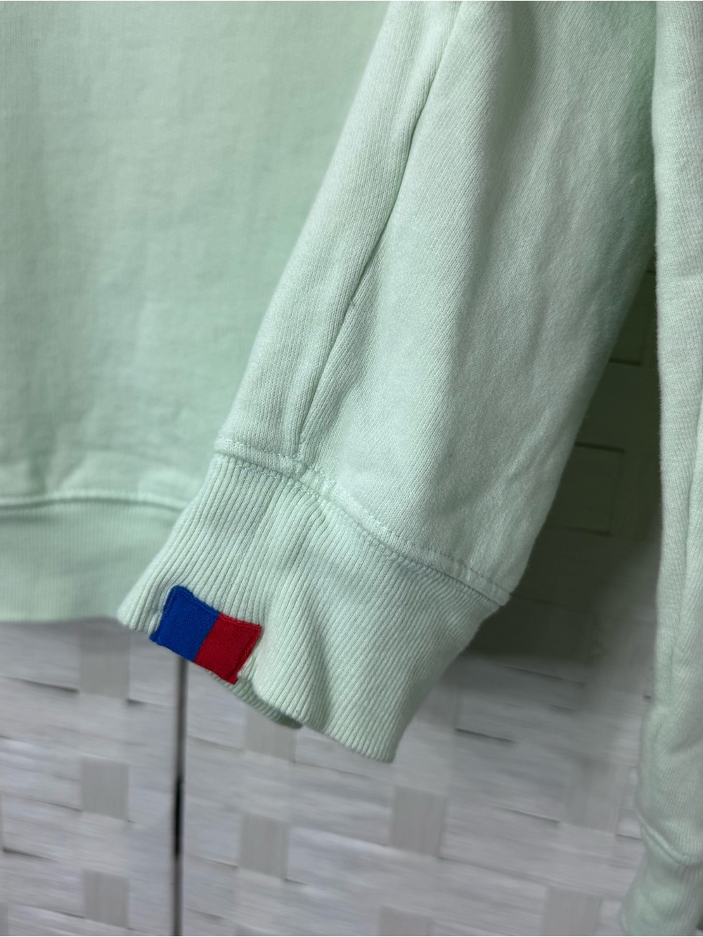 Anthropologie KULE Oversized 70s LOVE Mint Green Comfy Soft Sweatshirt Size Med - Picture 6 of 11